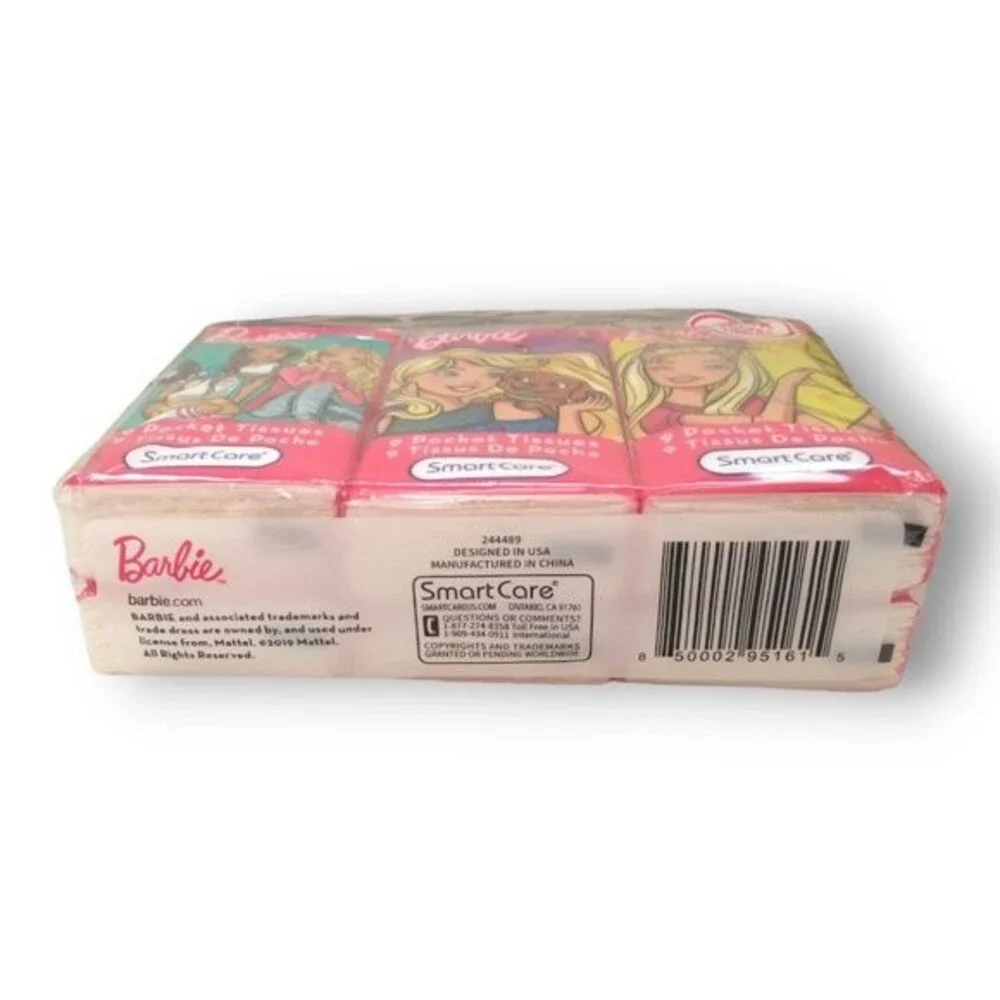 Barbie Pocket Tissues 6 Purse Packs Smart Care